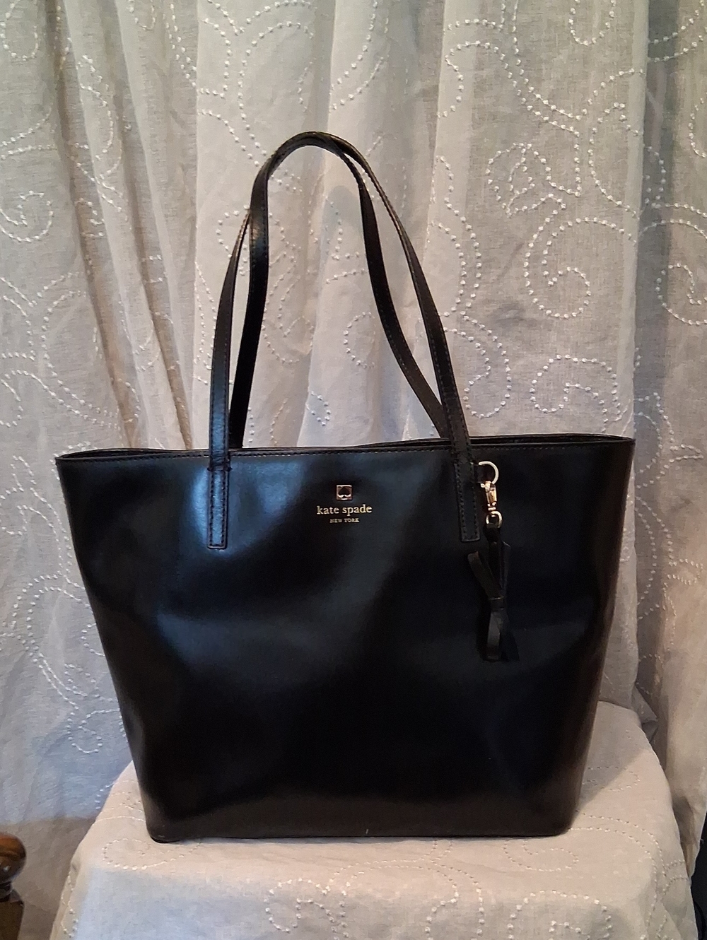 Kate Spade Black Leather Tote Bag